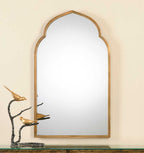 Moroccan Mirror Gold — Ornate Arched Decorative Wall Mirror for Entryway
