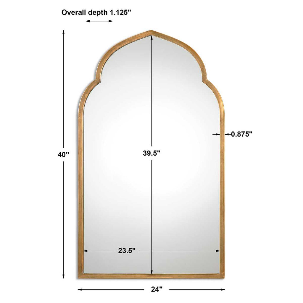 Moroccan Mirror Gold — Ornate Arched Decorative Wall Mirror for Entryway