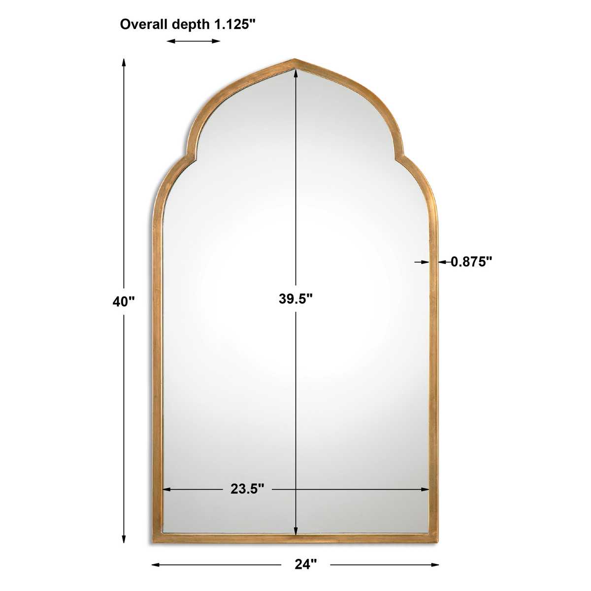 Moroccan Mirror Gold — Ornate Arched Decorative Wall Mirror for Entryway