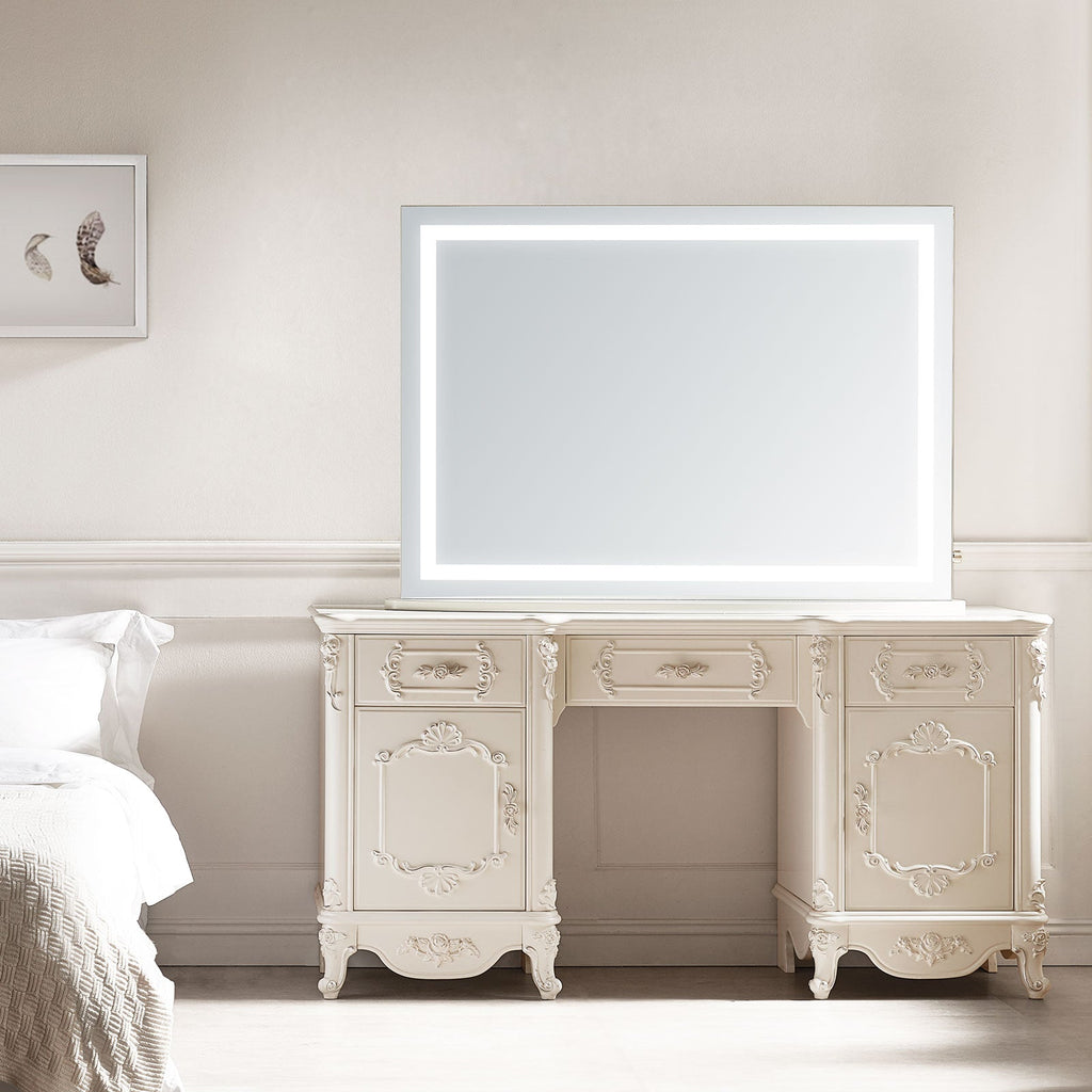 Lumen Tabletop LED Vanity Mirror for makeup desk | Halvern