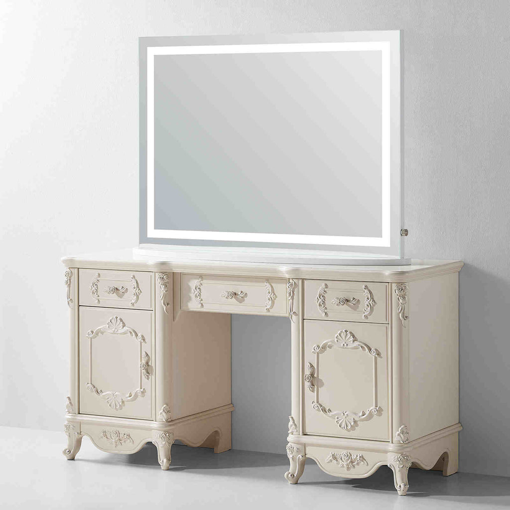 Lumen Tabletop LED Vanity Mirror for makeup desk | Halvern