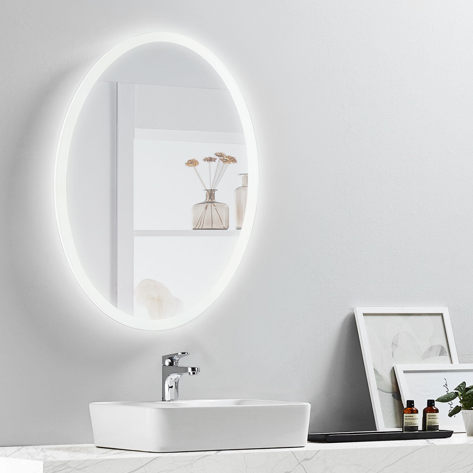 Aurora Oval LED Bathroom Vanity Mirror for bathroom vanity | Halvern