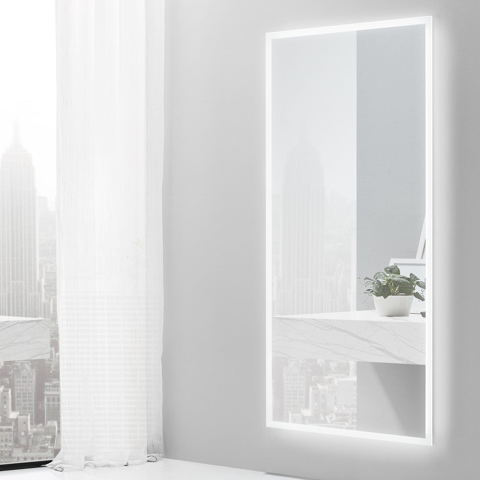 Linea Rectangle LED Bathroom Vanity Mirror for bathroom vanity | Halvern