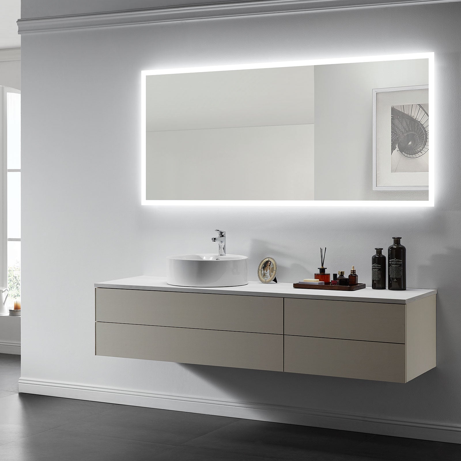 Linea Rectangle LED Bathroom Vanity Mirror for bathroom vanity | Halvern