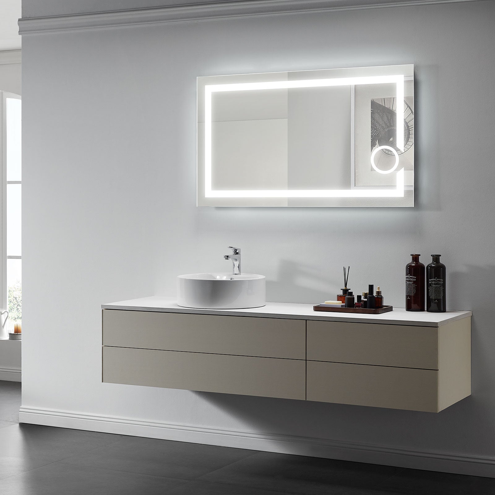 Iris Rectangle LED Bathroom Vanity Mirror for bathroom vanity | Halvern