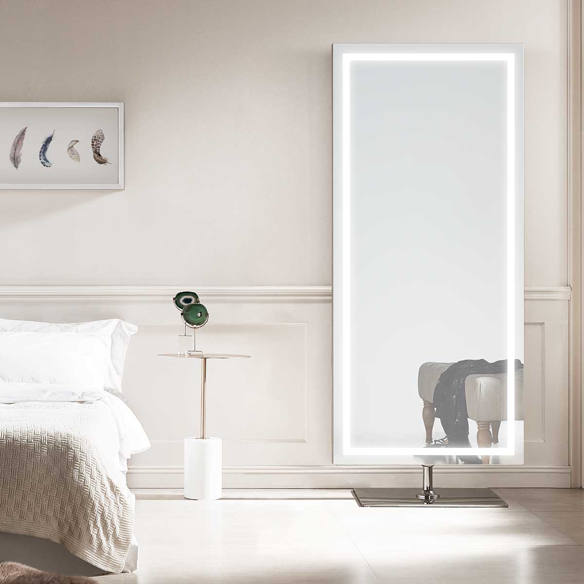 Nova Standing Full-Length LED Vanity Mirror for bedroom | Halvern