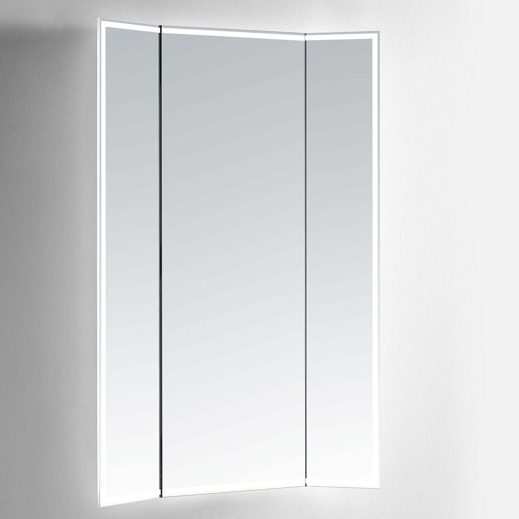 Celestia Full-Length Trifold LED Vanity Mirror for bedroom | Halvern
