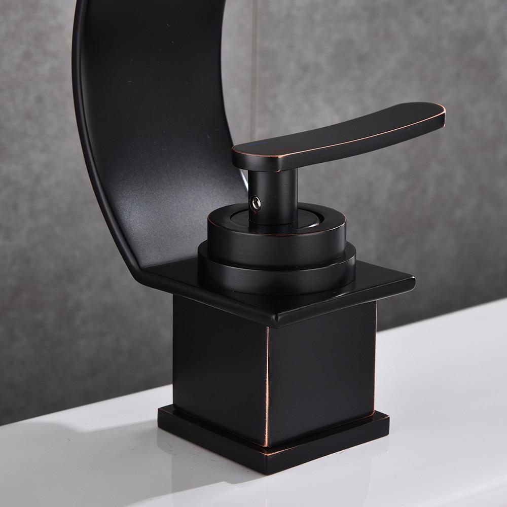 Blackwood Waterfall Faucet — Modern Single Handle Vanity Sink Faucet