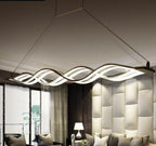 LED Wave Chandelier — Modern Sculptural Pendant Light for Dining Room & Living Room
