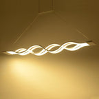 LED Wave Chandelier — Modern Sculptural Pendant Light for Dining Room & Living Room