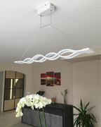 LED Wave Chandelier — Modern Sculptural Pendant Light for Dining Room & Living Room