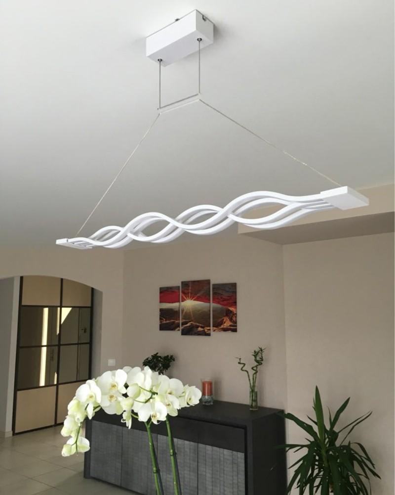 LED Wave Chandelier — Modern Sculptural Pendant Light for Dining Room & Living Room