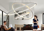 Modern Circular Ring LED Chandelier — Gold Halo Ceiling Light for Dining Room