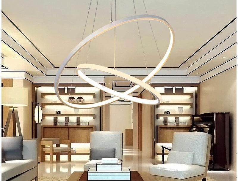 Modern Circular Ring LED Chandelier — Gold Halo Ceiling Light for Dining Room