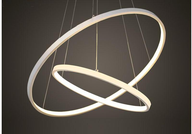 Modern Circular Ring LED Chandelier — Gold Halo Ceiling Light for Dining Room