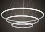Modern Circular Ring LED Chandelier — Gold Halo Ceiling Light for Dining Room