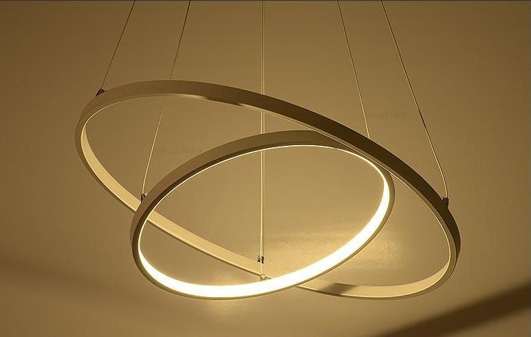 Modern Circular Ring LED Chandelier — Gold Halo Ceiling Light for Dining Room