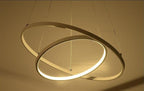 Modern Circular Ring LED Chandelier — Gold Halo Ceiling Light for Dining Room