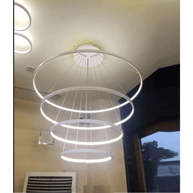 Modern Circular Ring LED Chandelier — Gold Halo Ceiling Light for Dining Room