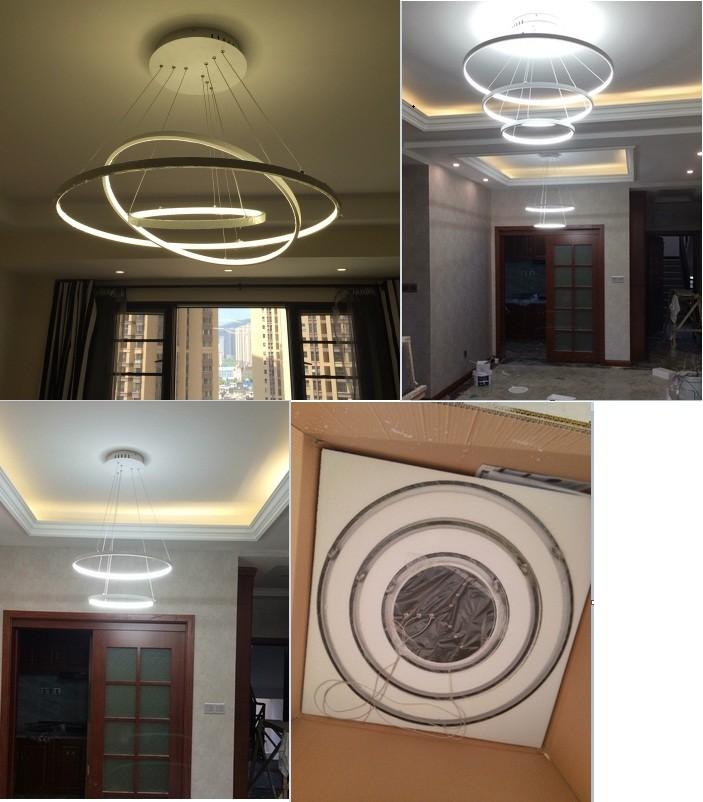 Modern Circular Ring LED Chandelier — Gold Halo Ceiling Light for Dining Room