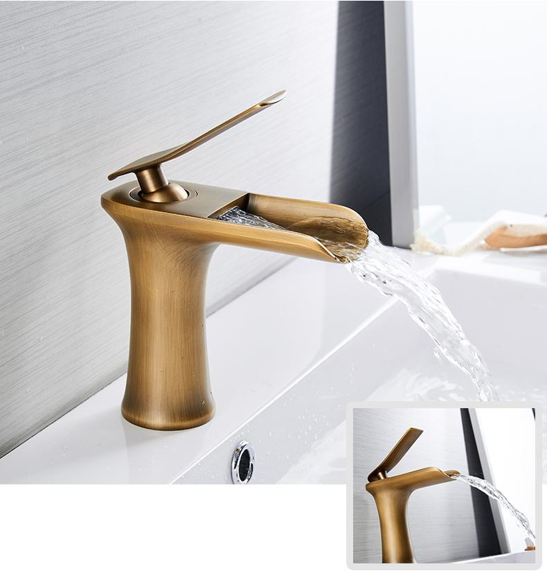 Waterfall Basin Faucet — Single Handle Bathroom Sink Faucet