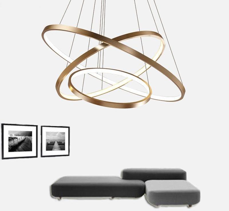 Modern Circular Ring LED Chandelier — Gold Halo Ceiling Light for Dining Room