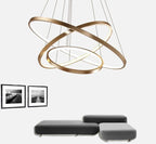 Modern Circular Ring LED Chandelier — Gold Halo Ceiling Light for Dining Room