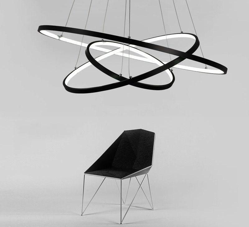 Modern Circular Ring LED Chandelier — Gold Halo Ceiling Light for Dining Room