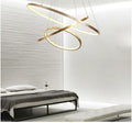 Modern Circular Ring LED Chandelier — Gold Halo Ceiling Light for Dining Room