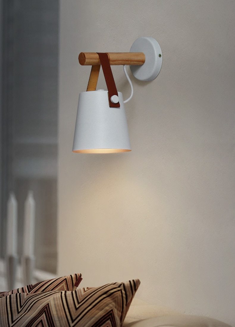 Nordic Wooden Wall Lamp — Lantern Style Wood Wall Sconce for Bedroom & Hallway