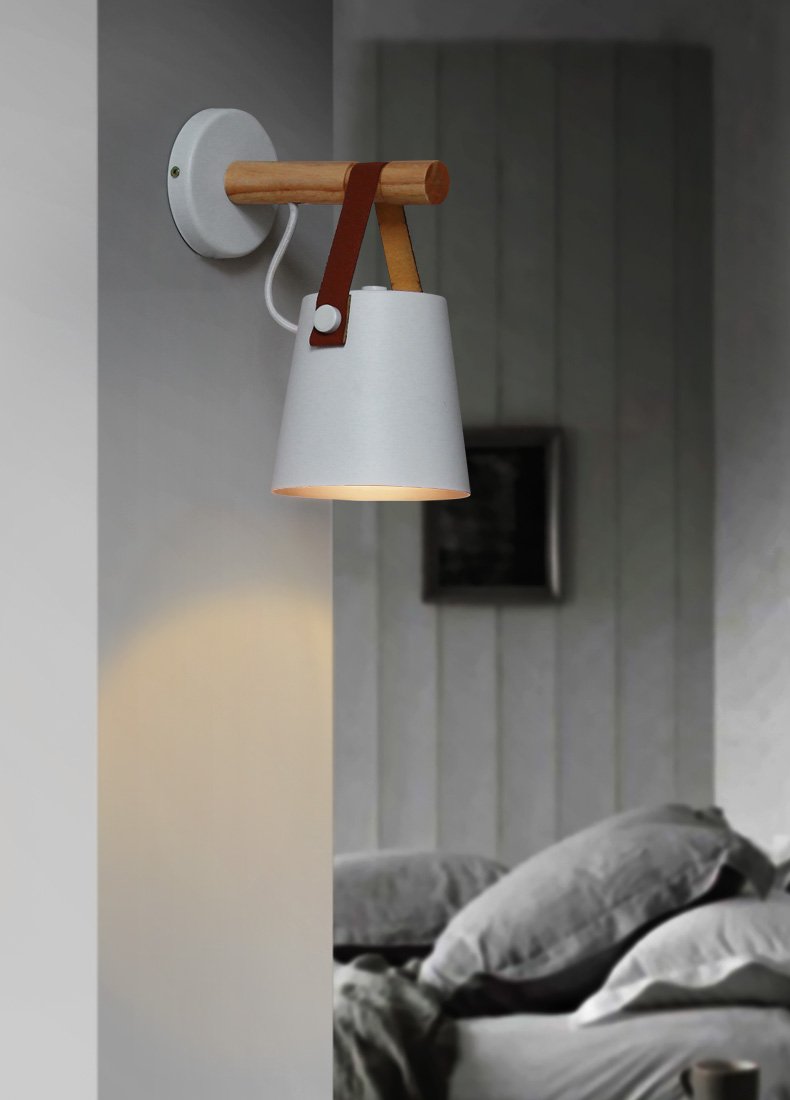 Nordic Wooden Wall Lamp — Lantern Style Wood Wall Sconce for Bedroom & Hallway