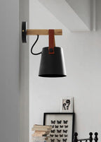 Nordic Wooden Wall Lamp — Lantern Style Wood Wall Sconce for Bedroom & Hallway