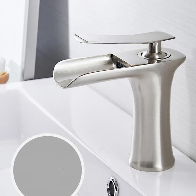 Waterfall Basin Faucet — Single Handle Bathroom Sink Faucet