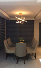 Modern Circular Ring LED Chandelier — Gold Halo Ceiling Light for Dining Room