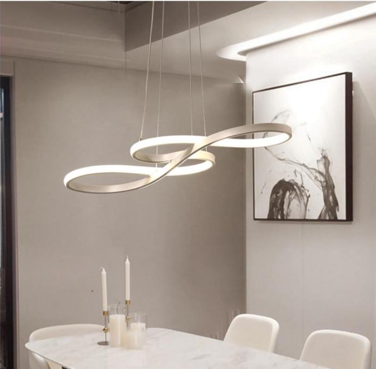 Infinity Modern LED Chandelier — Loop Design Ceiling Light for Living Room
