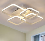 Layered Square LED Chandelier — Tiered Geometric Ceiling Light for Dining Room