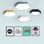 Modern Hexagon LED Ceiling Light — Geometric Flush Mount for Bedroom & Living Room