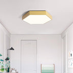 Modern Hexagon LED Ceiling Light — Geometric Flush Mount for Bedroom & Living Room