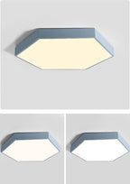 Modern Hexagon LED Ceiling Light — Geometric Flush Mount for Bedroom & Living Room