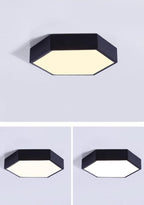 Modern Hexagon LED Ceiling Light — Geometric Flush Mount for Bedroom & Living Room