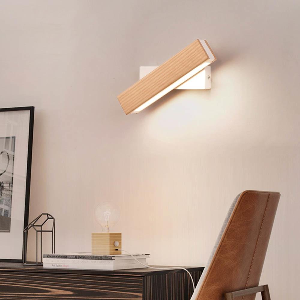 Vera Modern LED Wall Lamp — Wood Arm Wall Sconce for Bedroom & Reading Corner