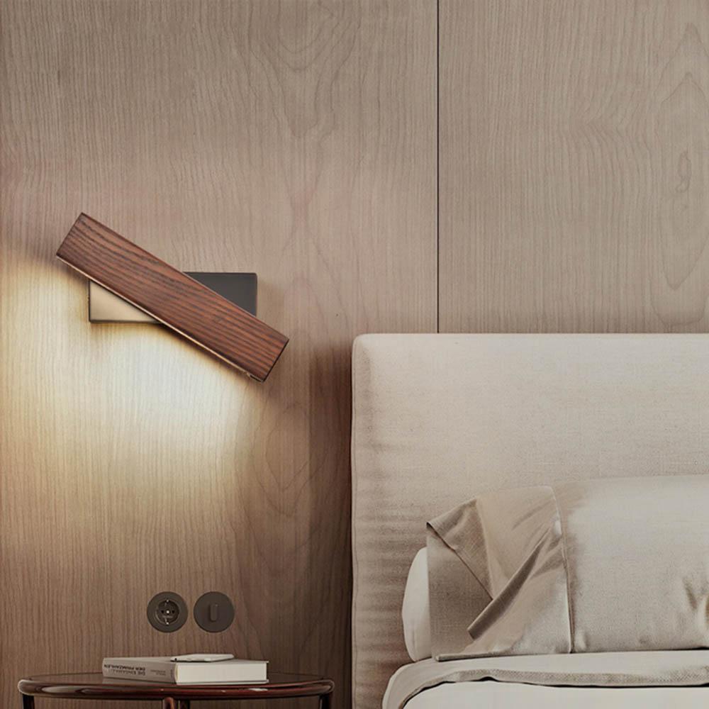 Vera Modern LED Wall Lamp — Wood Arm Wall Sconce for Bedroom & Reading Corner