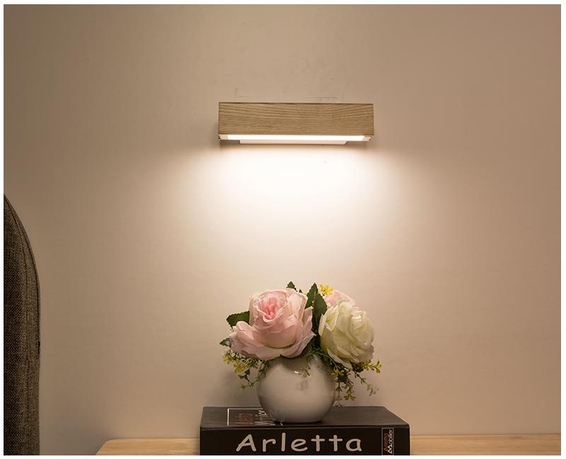 Vera Modern LED Wall Lamp — Wood Arm Wall Sconce for Bedroom & Reading Corner