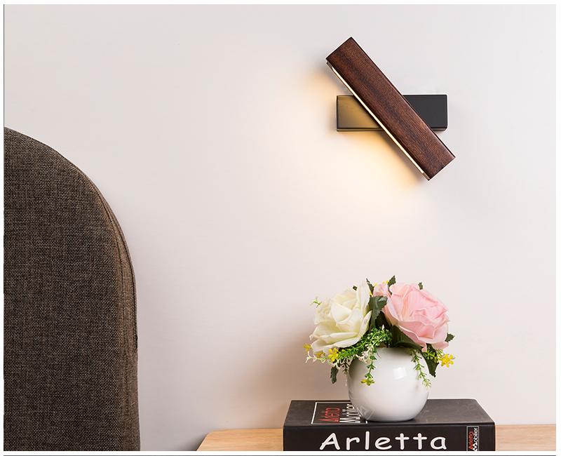 Vera Modern LED Wall Lamp — Wood Arm Wall Sconce for Bedroom & Reading Corner