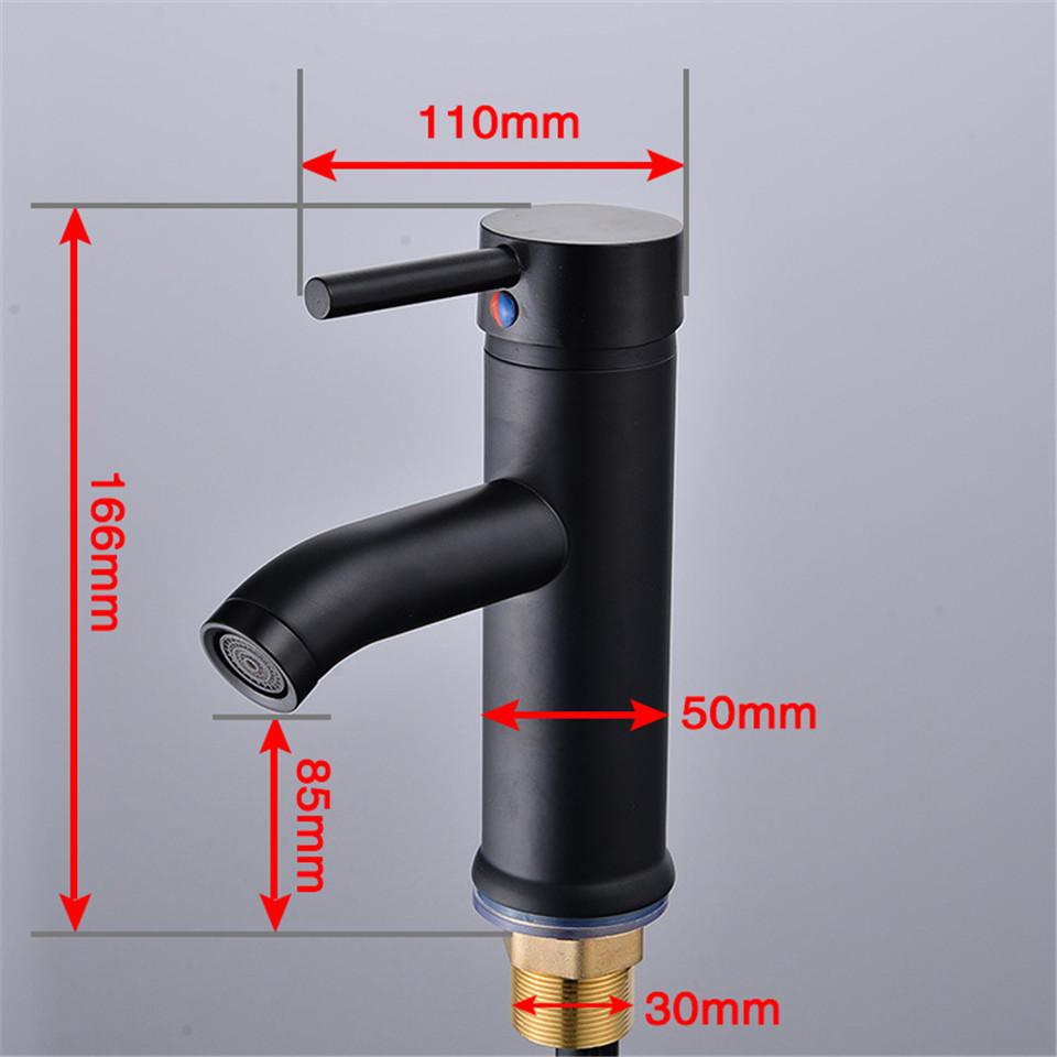 Matte Black Bathroom Faucet — Modern Single Handle Vanity Faucet