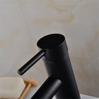 Matte Black Bathroom Faucet — Modern Single Handle Vanity Faucet