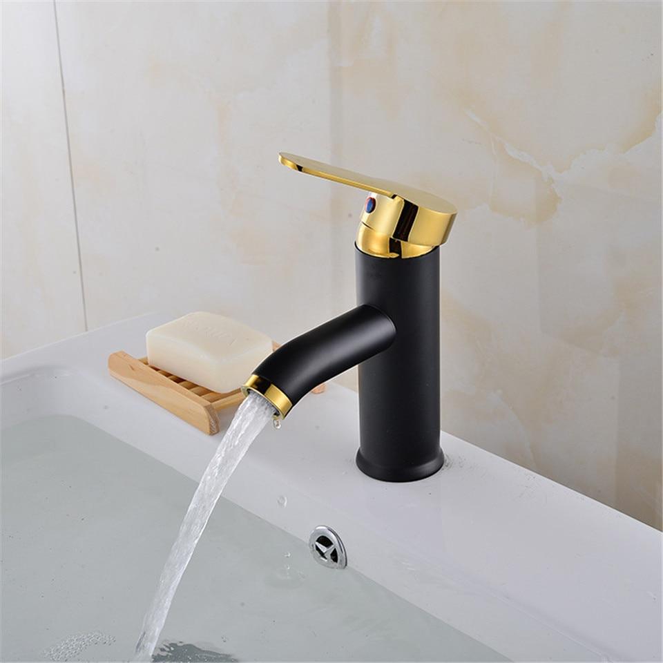 Matte Black Bathroom Faucet — Modern Single Handle Vanity Faucet