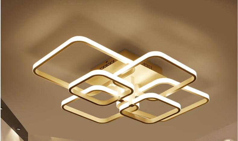 Layered Square LED Chandelier — Tiered Geometric Ceiling Light for Dining Room