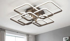 Layered Square LED Chandelier — Tiered Geometric Ceiling Light for Dining Room