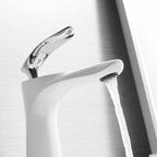 Modern Basin Faucet — Sculptural Single Hole Vanity Faucet